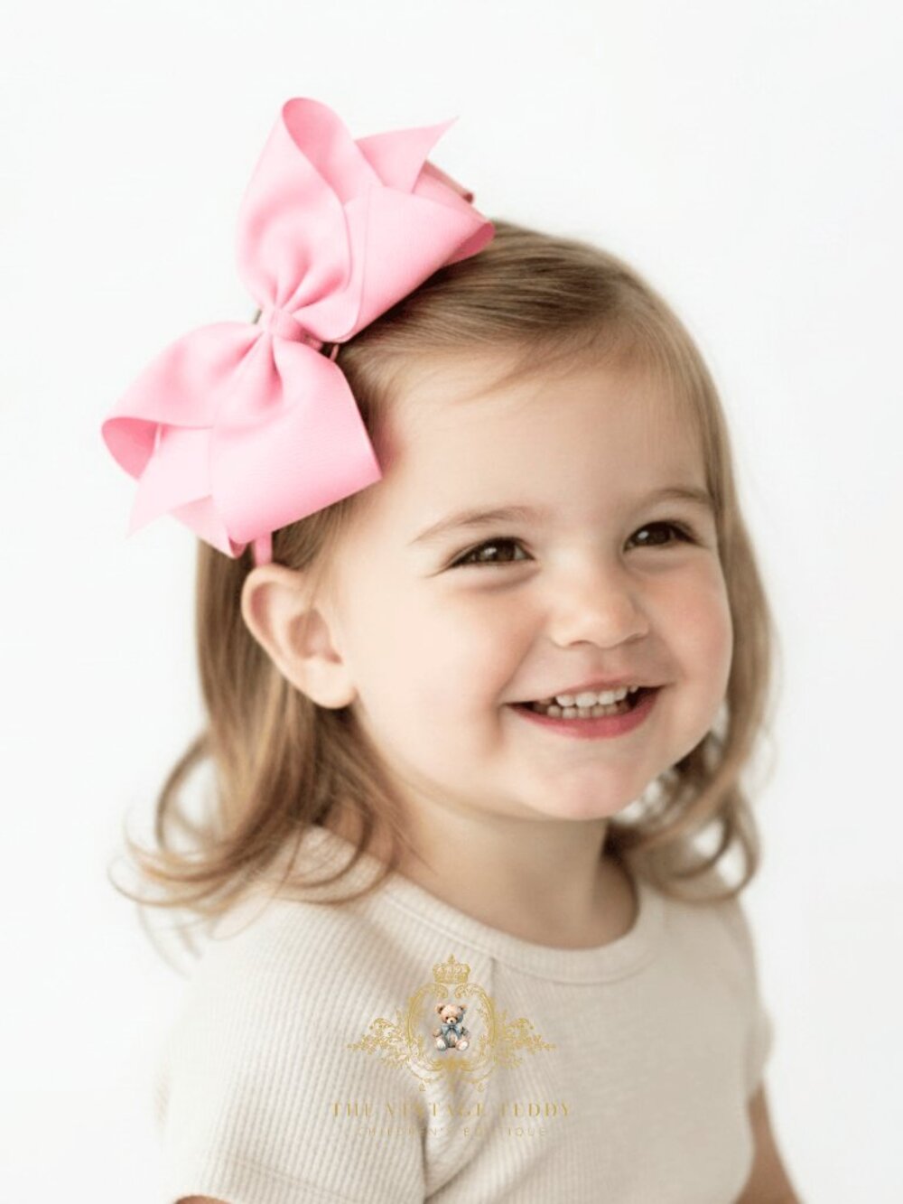 Pretty Girls Hair Bows Grosgrain Ribbon Clips Hair Accessory Bubble Pink 6 Inch